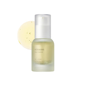 mixsoon front packaging of Bean Essence Mini showing compact travel bottle and label benefits