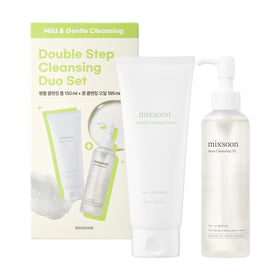 mixsoon double cleansing set front packaging shows both bottles and benefits