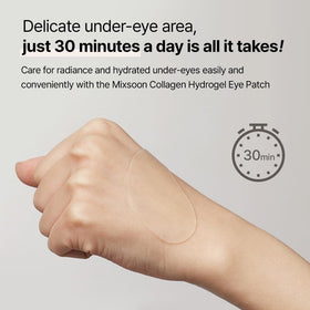 mixsoon patch applied under eye illustrating comfortable, non-slip wear