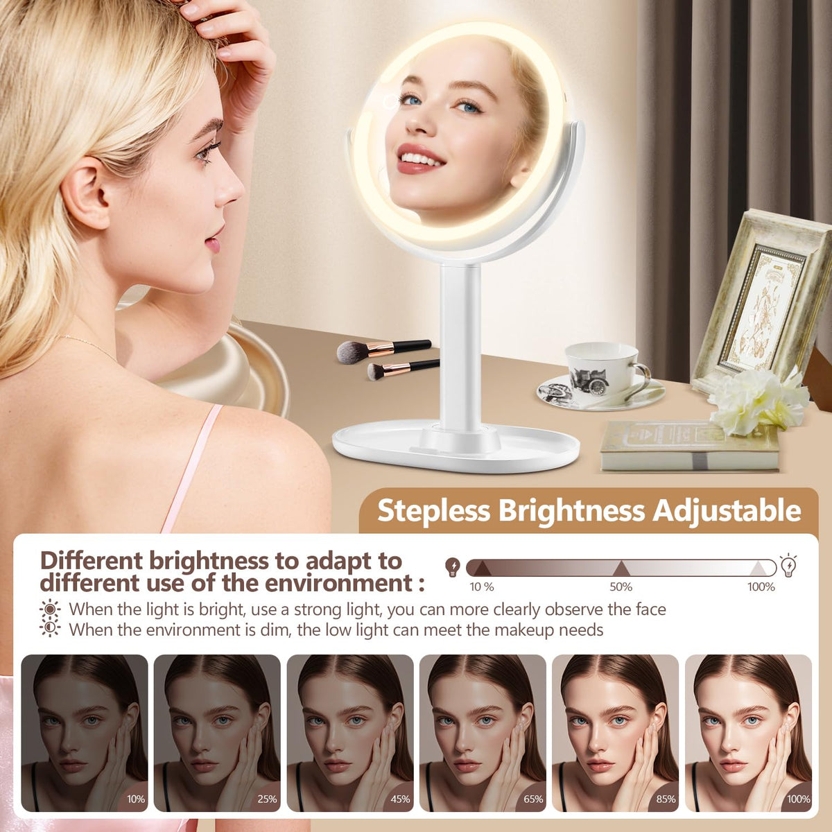 MIYADIVA 30x magnifying side detail showing clarity for eyebrow and lash work