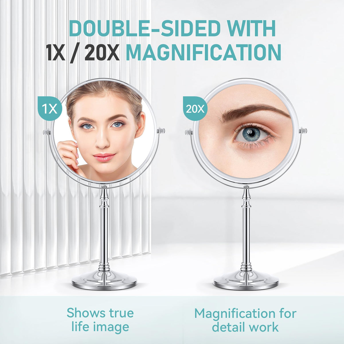 MIYADIVA close-up of mirror surface revealing clear magnified detail benefit