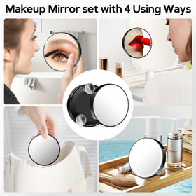 MIYADIVA compact travel pouch with mirrors and tweezers organized for portability