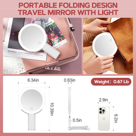 MIYADIVA folded mirror in hand illustrating travel-ready compact size and convenience