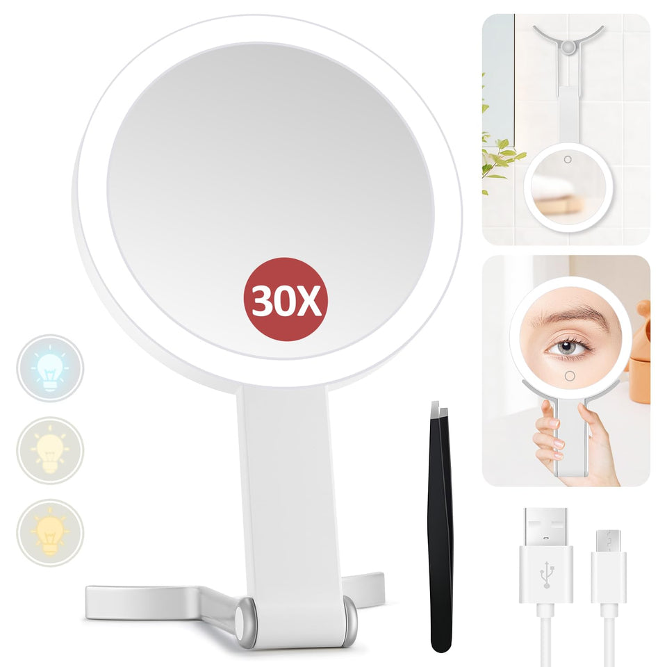 MIYADIVA front view of closed portable mirror showing compact design and storage benefit