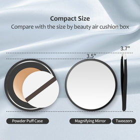 MIYADIVA mirror held in hand to show small travel-friendly scale