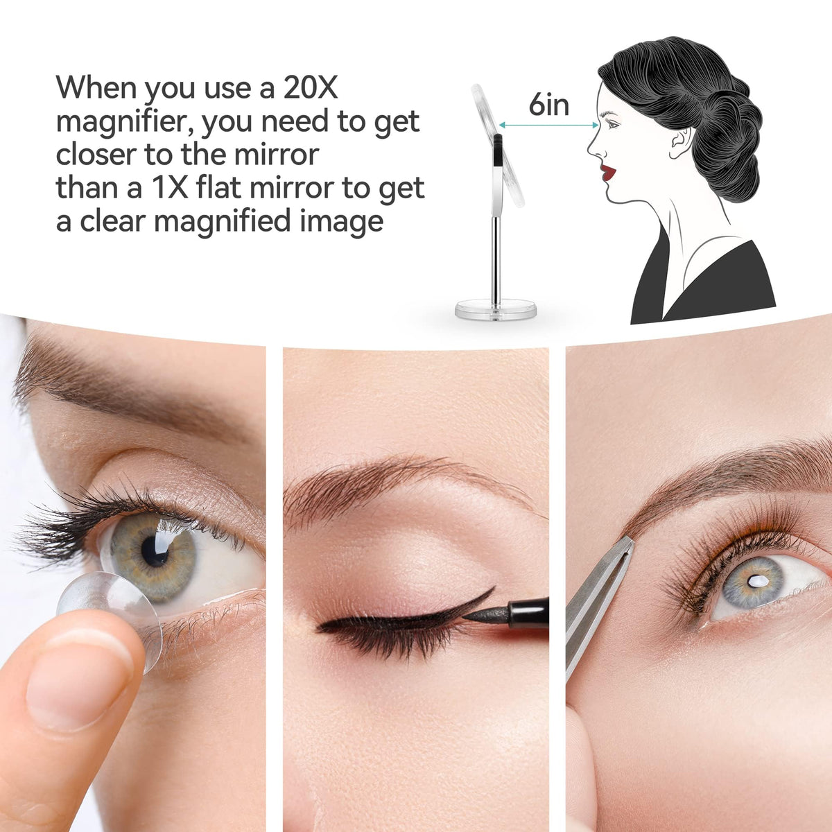 MIYADIVA in use with tweezing illustrating precision and grooming accuracy