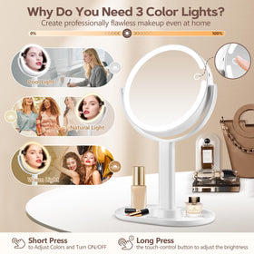 MIYADIVA closeup of 80 LEDs illuminating face evenly for precise makeup