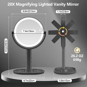 MIYADIVA rotated double-sided mirror switching between 1x and 20x magnification smoothly