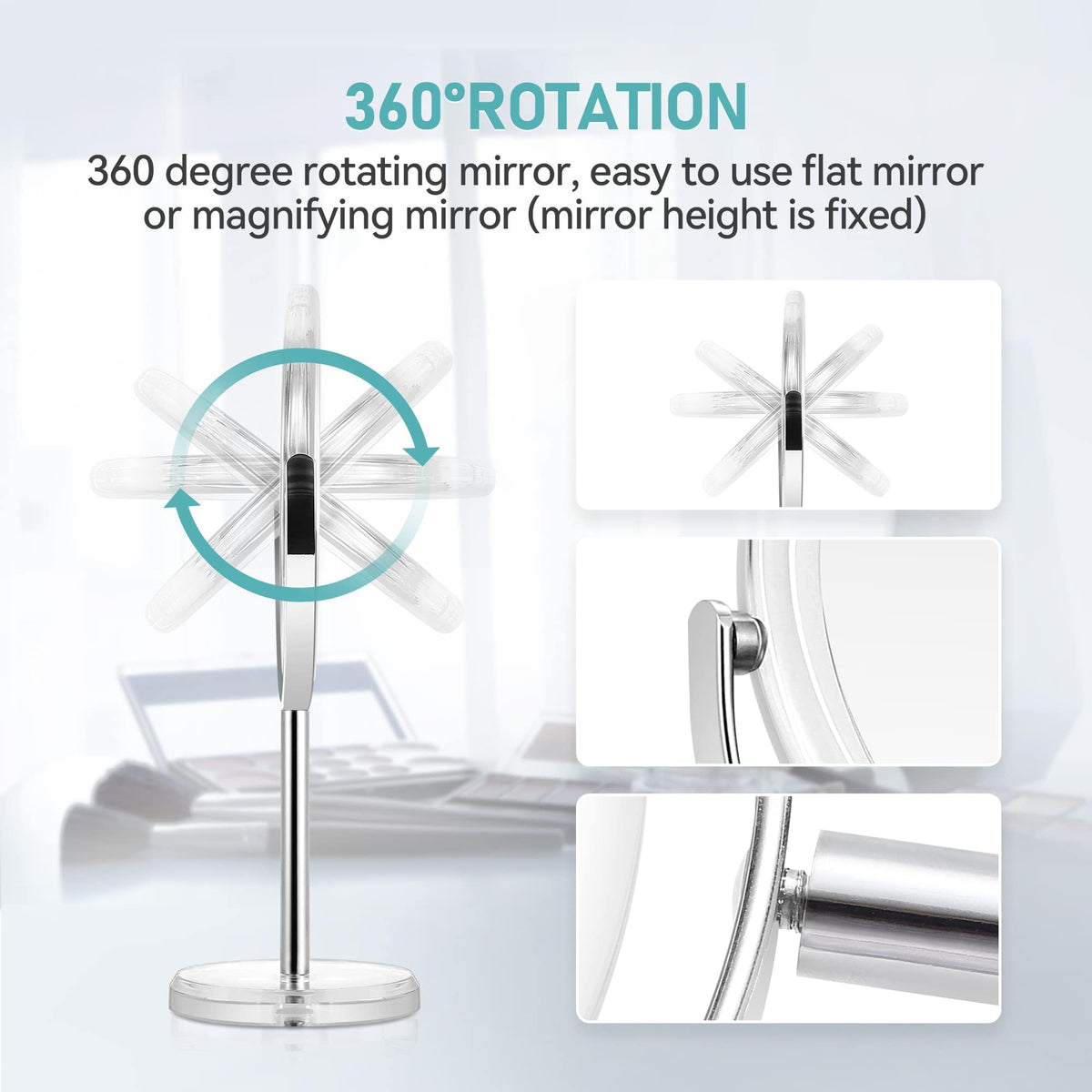 MIYADIVA side angle demonstrating 360° rotation for comfortable viewing