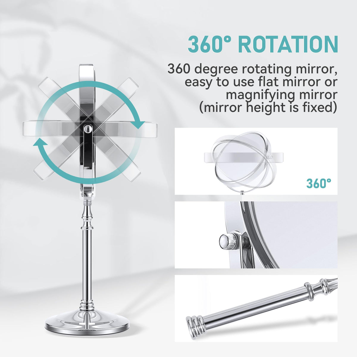 MIYADIVA side profile highlighting 360° swivel joint for flexible angles benefit