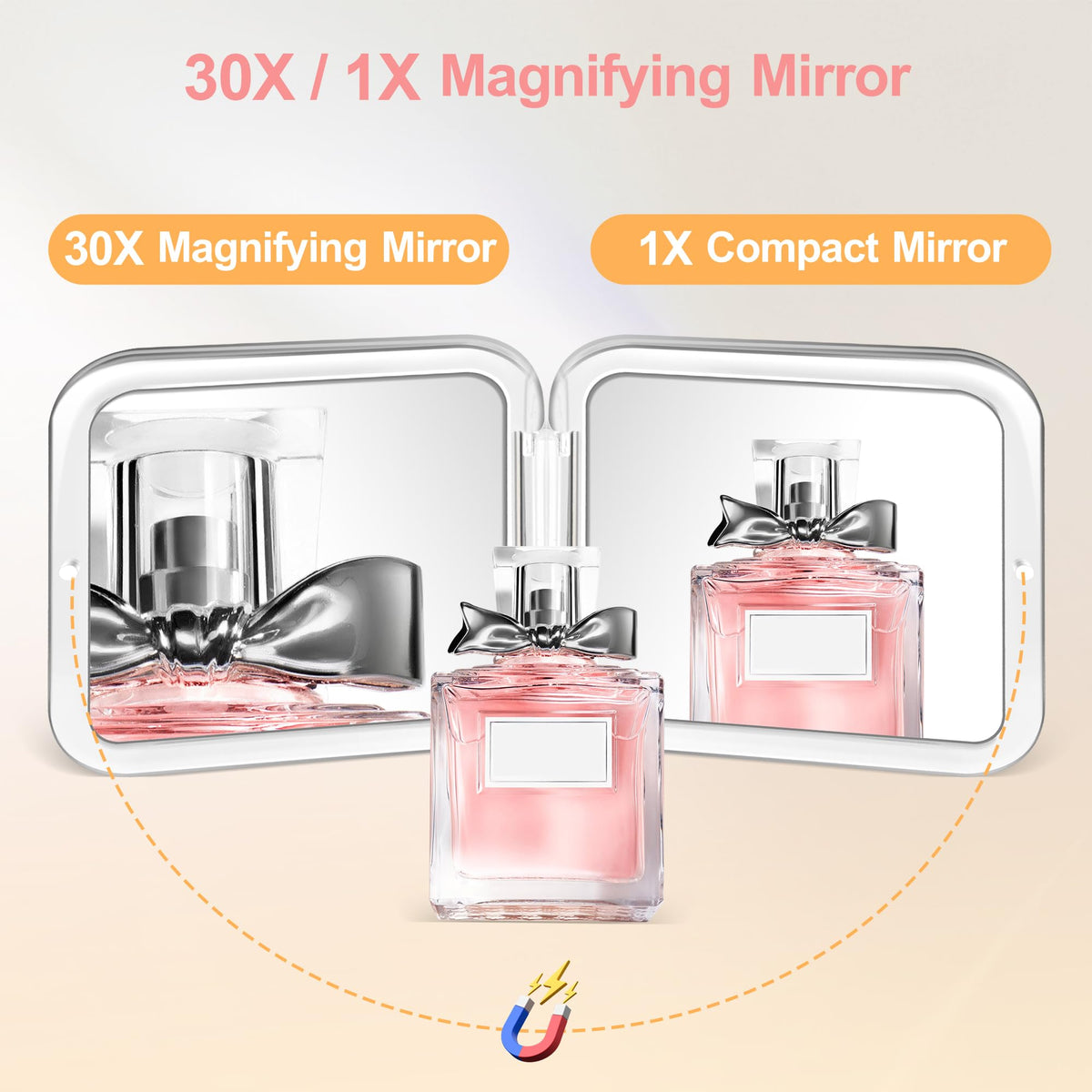 MIYADIVA compact mirror in hand to show portable size