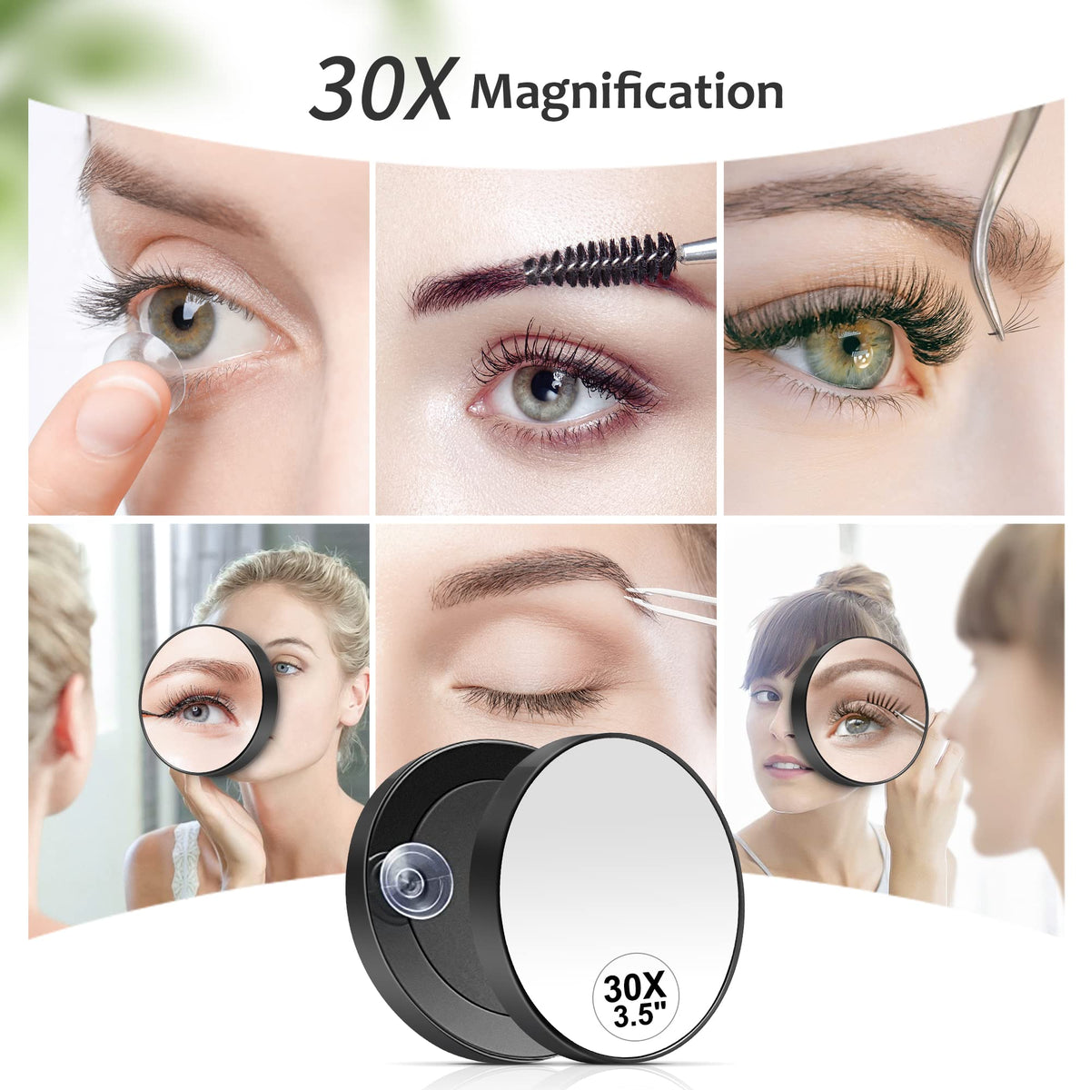 MIYADIVA mirror mounted with suction cups on glass for hands-free use