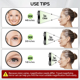 MIYADIVA in-use showing eyebrow plucking with magnified view for accuracy
