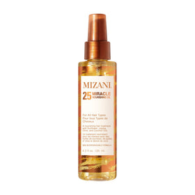 Mizani front bottle view showing product benefits and sleek packaging