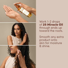 Mizani applied in hand demonstrating easy spread and detangling benefit