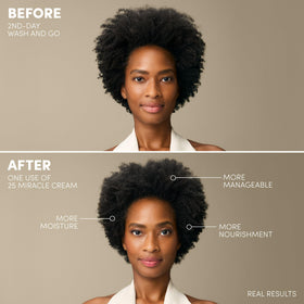 mizani cream applied to wet curls demonstrating detangling and easy styling prep
