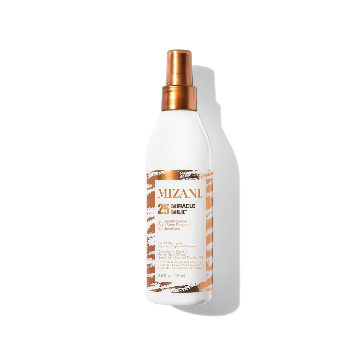 Mizani Miracle Milk front packaging showing lightweight leave-in benefits