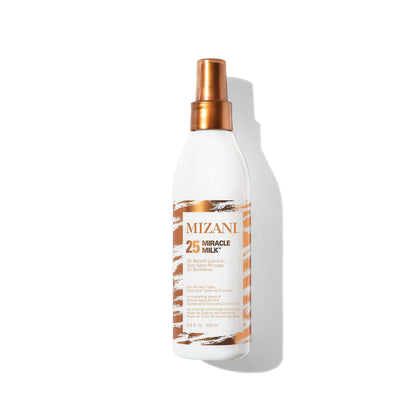 Mizani Miracle Milk front packaging showing lightweight leave-in benefits