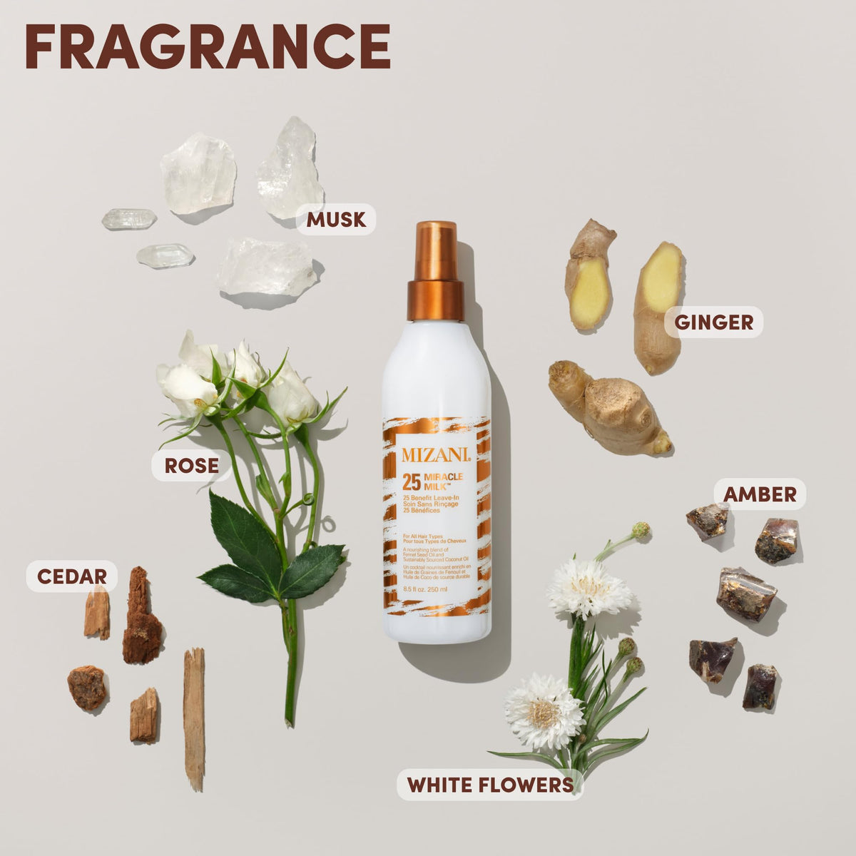 Mizani bottle next to hand for size comparison and practical portability benefit