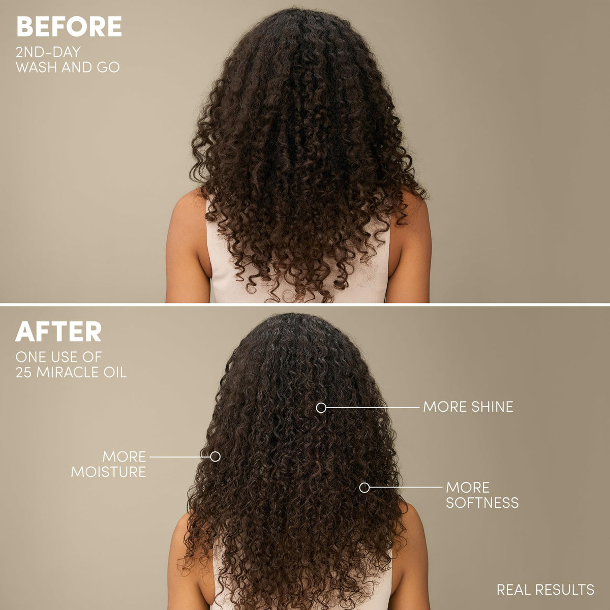 Mizani oil droplet texture illustrating lightweight glide and shine