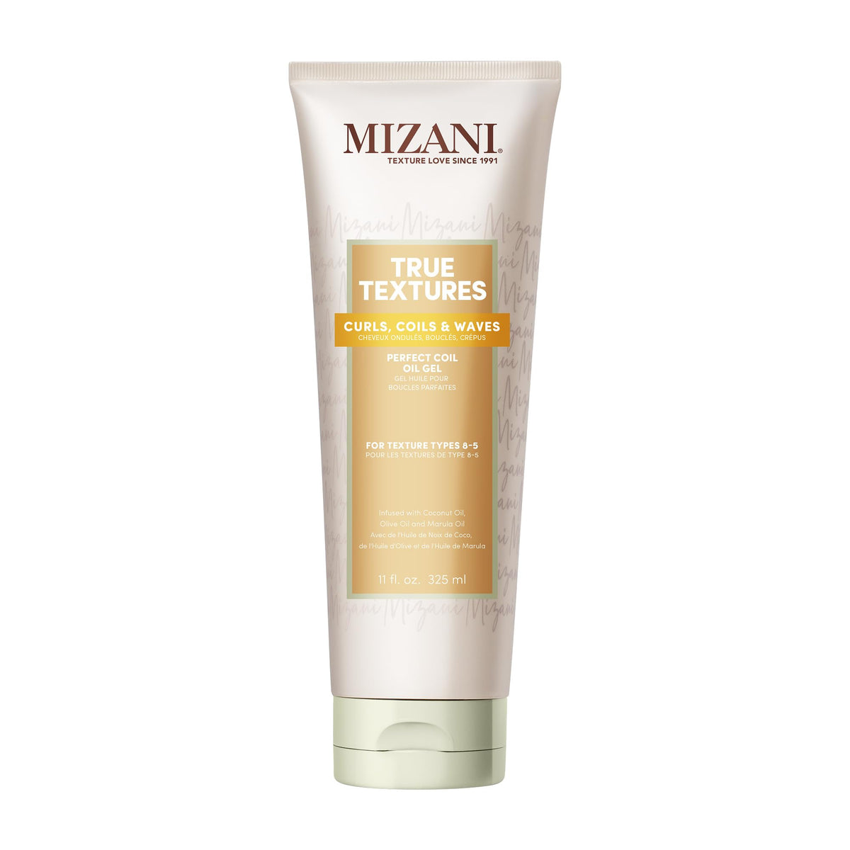 Mizani front packaging of Perfect Coil Oil Gel showing product and benefit of defined curls