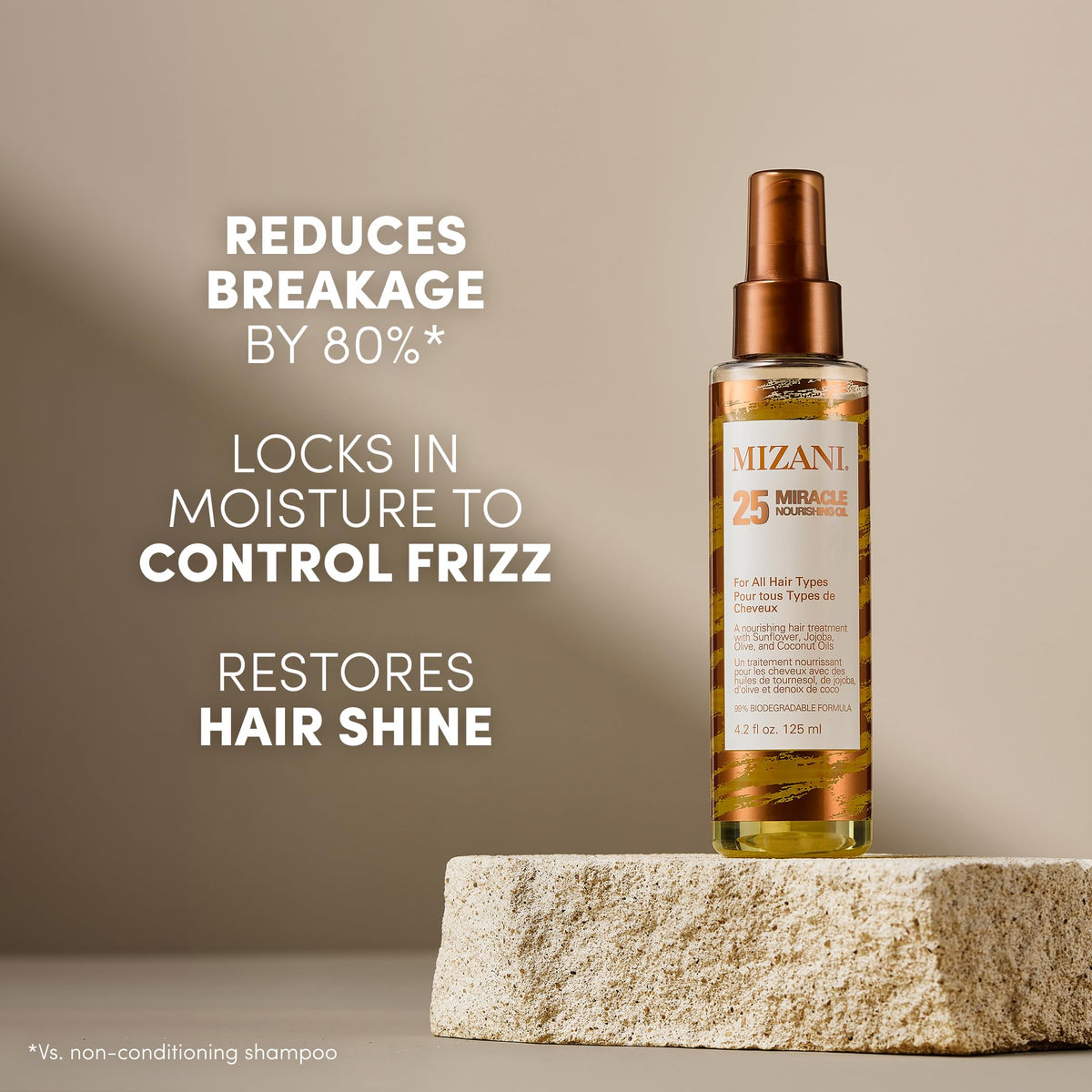 Mizani pump close-up highlighting easy dispensing and controlled use