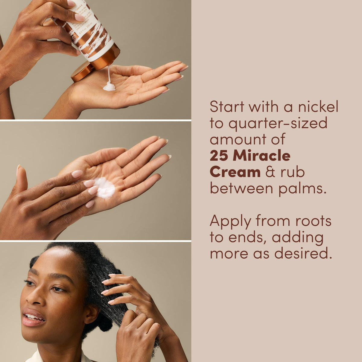 mizani used as styling primer before diffusing to protect hair and enhance definition