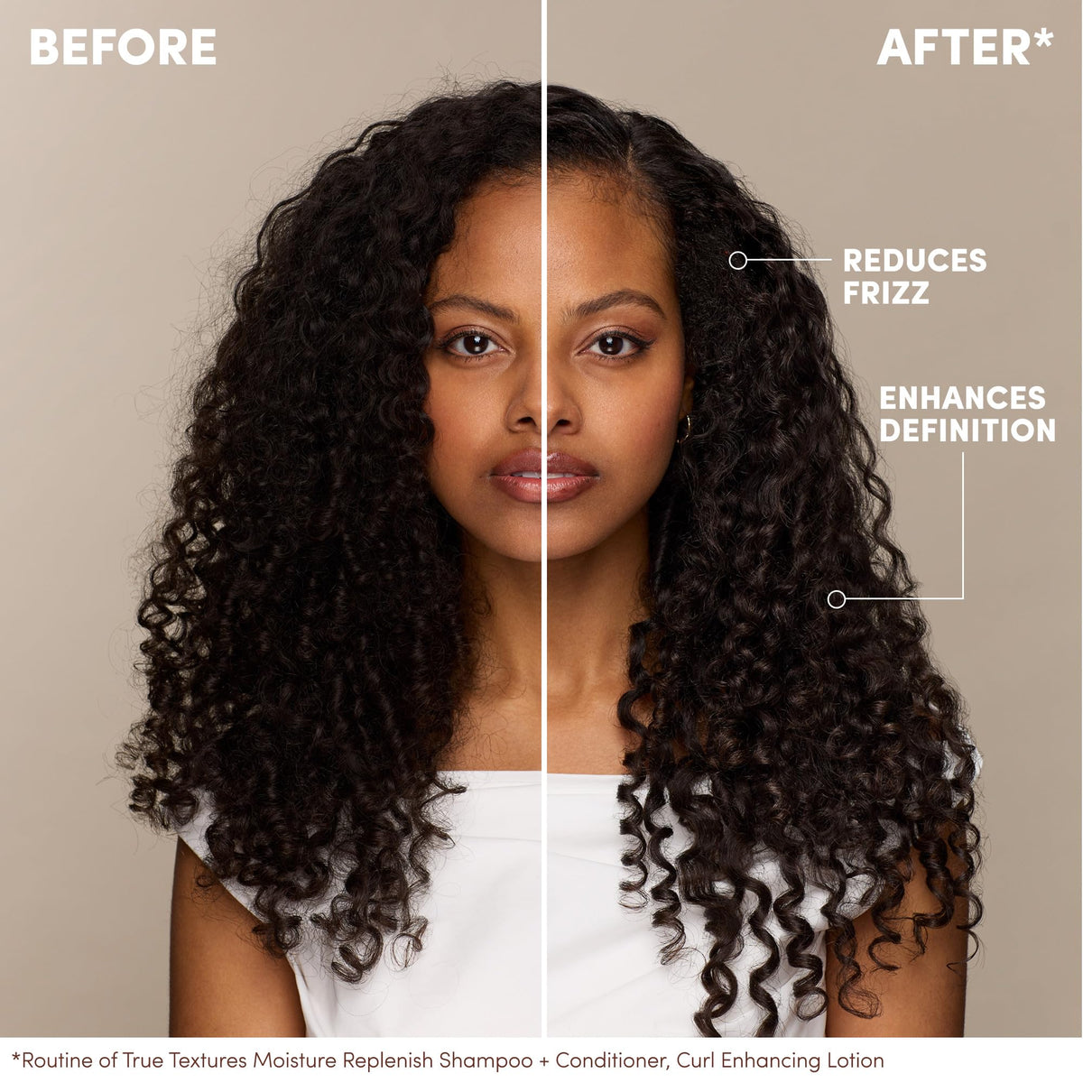 Mizani in-hand application demo showing easy distribution and curl definition benefit