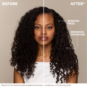 Mizani in-hand application demo showing easy distribution and curl definition benefit