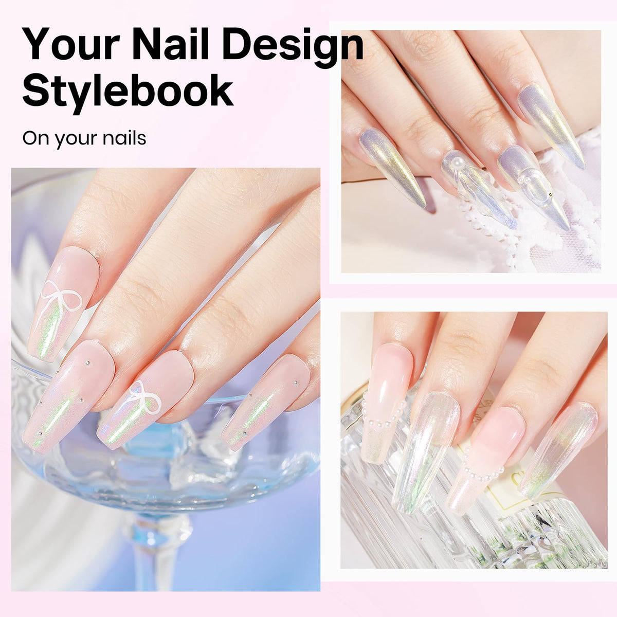 MIZHSE polish applied on nails demonstrating glossy mermaid effect and wearability