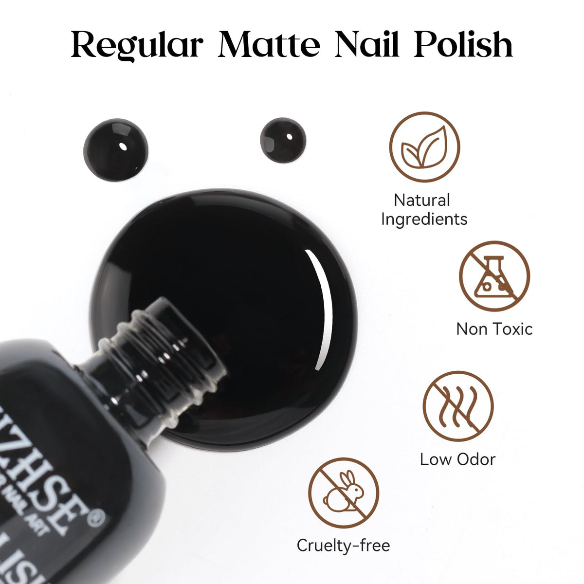 MIZHSE bottle cap and brush detail for smooth, precise application