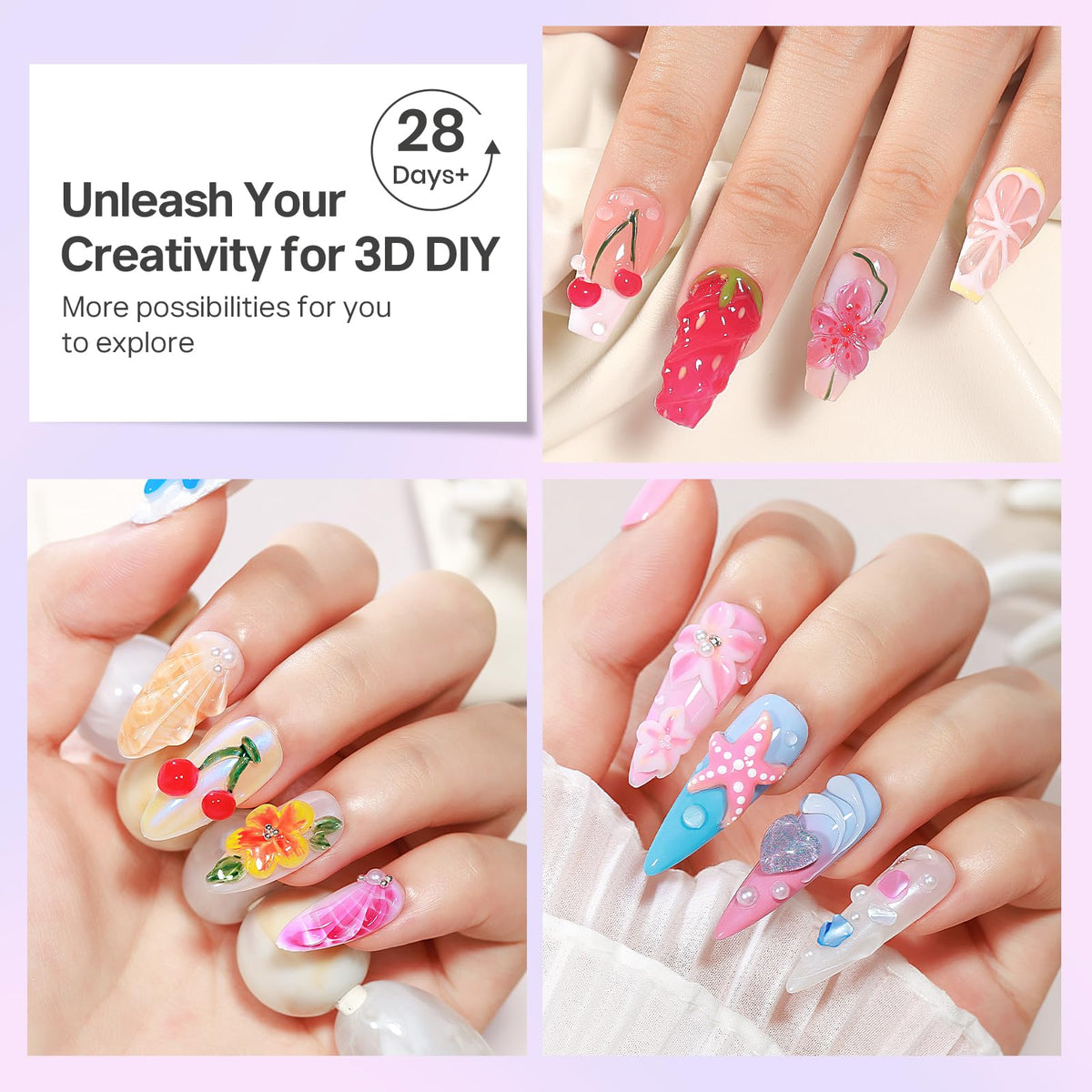 MIZHSE gel being used with chrome powder for reflective nail effects