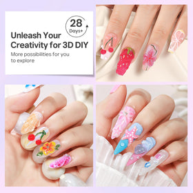 MIZHSE gel being used with chrome powder for reflective nail effects