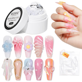 MIZHSE clear builder gel jar front showing compact packaging and brand benefit