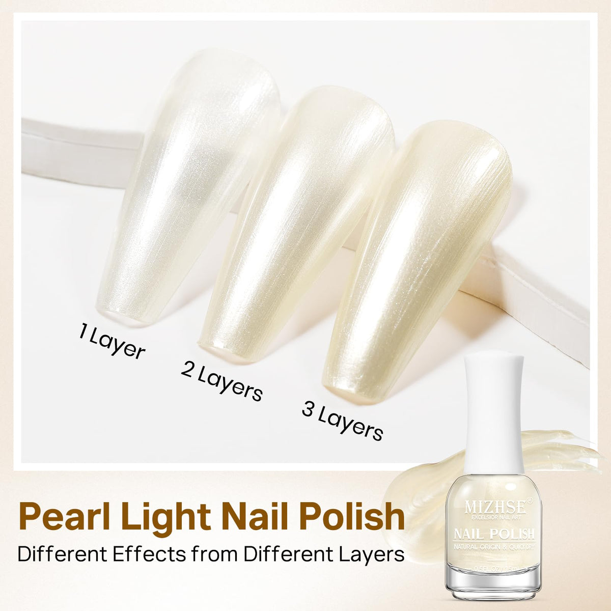 MIZHSE creamy paint texture closeup highlighting pearlescent shimmer and opacity