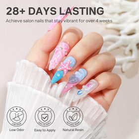 MIZHSE cured three-dimensional nail decorations showing long-lasting finish