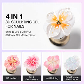 MIZHSE dual-end nail art pen next to gel demonstrating controlled sculpting