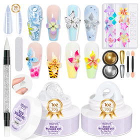 MIZHSE kit front layout showing gels and accessories for complete nails