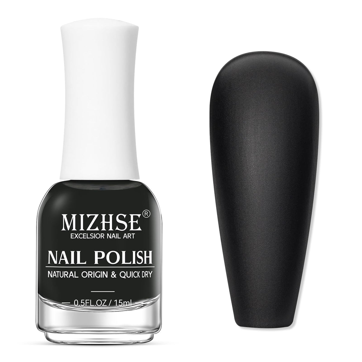MIZHSE front packaging showing sleek matte black bottle and brand clarity