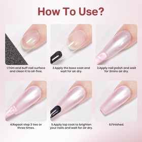 MIZHSE polish being applied on nails demonstrating easy home manicure application