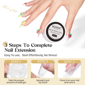 MIZHSE finished press-on nail bases demonstrating secure, reusable adhesion