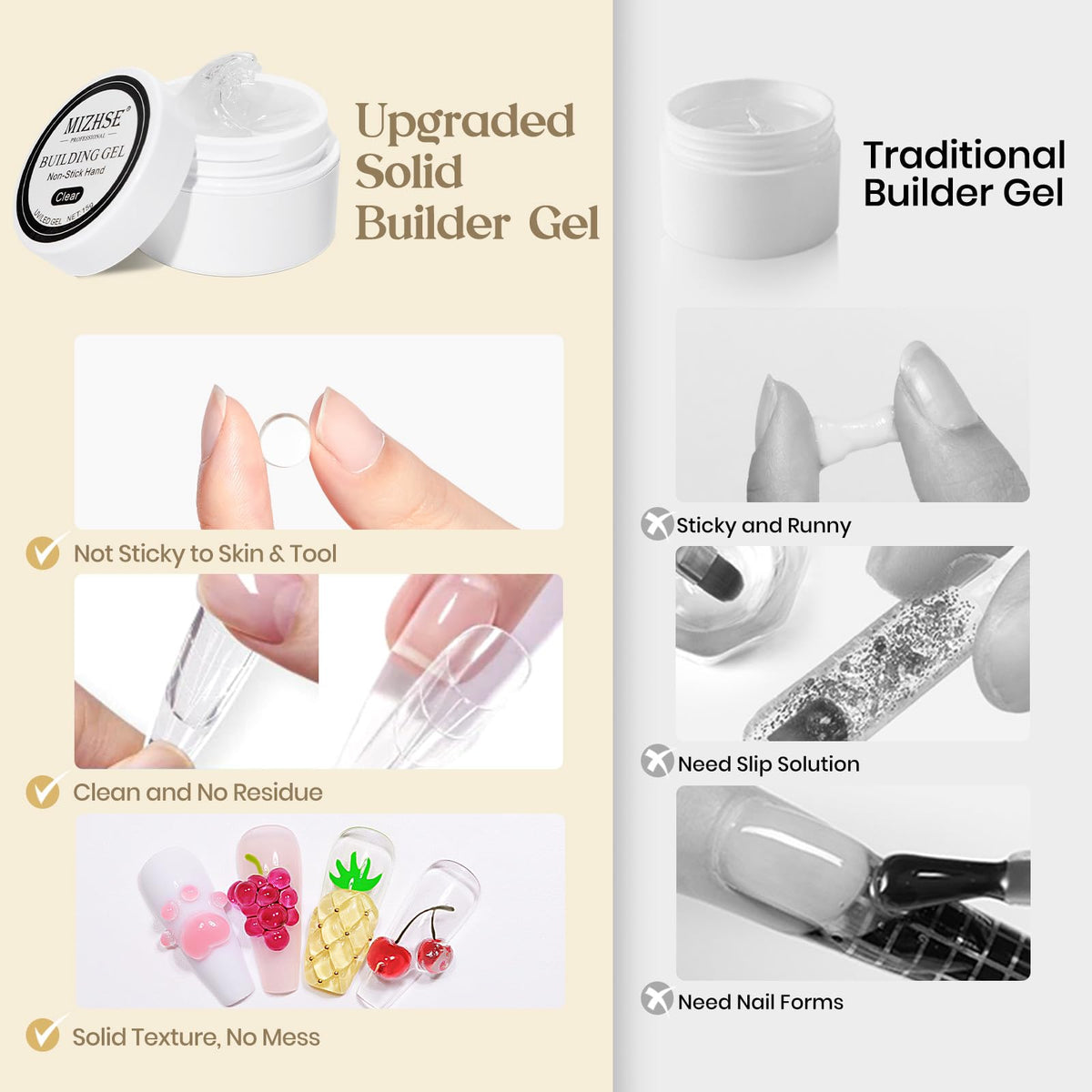 MIZHSE gel holding rhinestones firmly to show strong decorative bonding