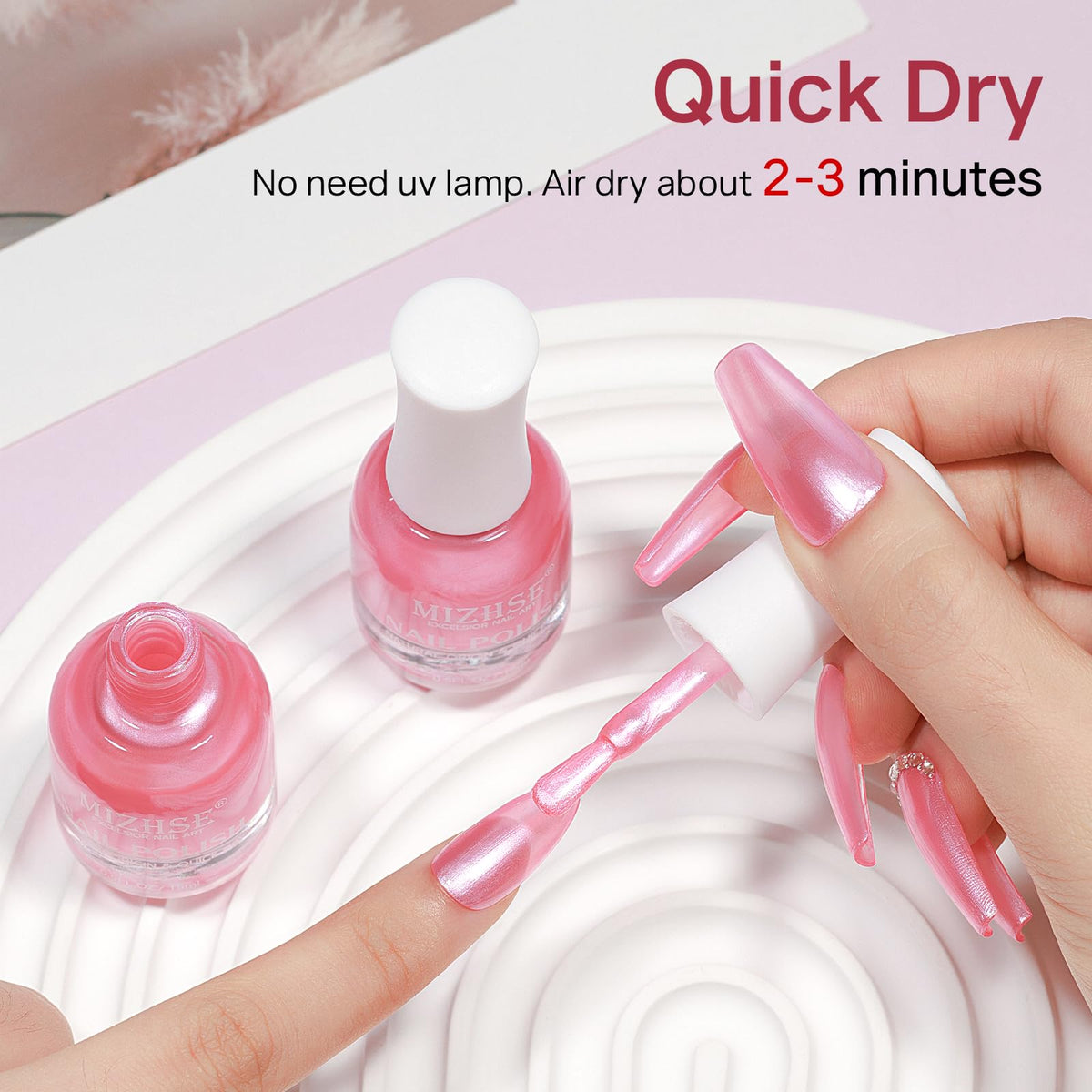 MIZHSE label and cap detail highlighting salon-quality packaging benefit