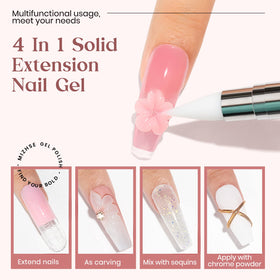 MIZHSE solid gel close-up texture demonstrating pliable putty for precise sculpting