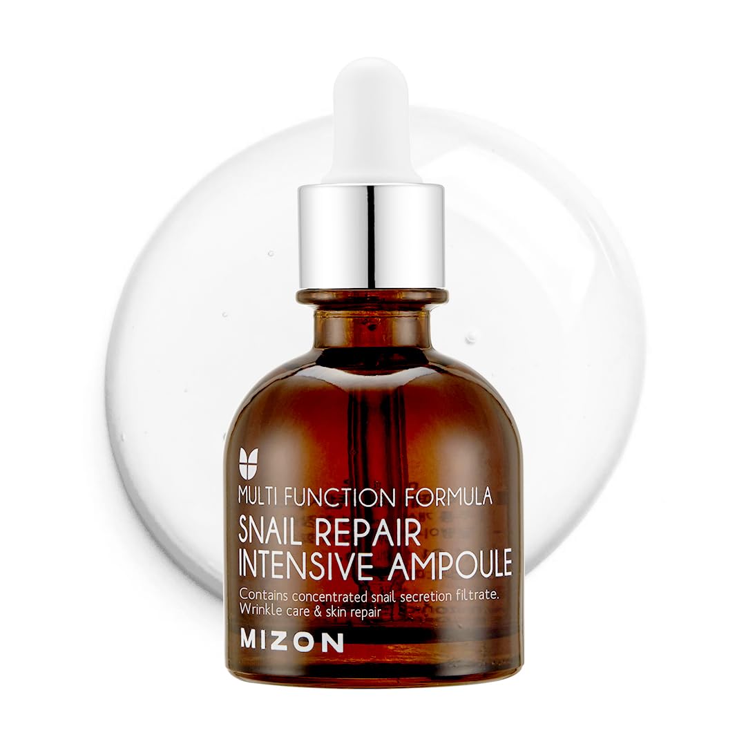 MIZON front bottle view showing ampoule packaging and quick-absorb benefit