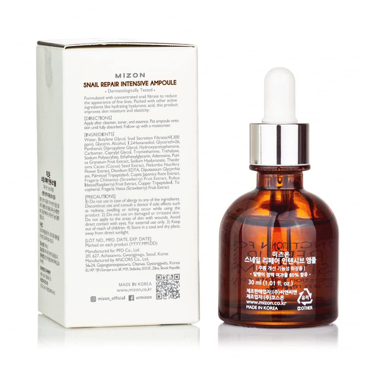 MIZON texture droplet on skin highlighting hydrating, dewy finish benefit