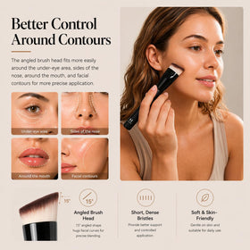 M J JOMAY angled head detail demonstrating contour reach for under-eye and nose edges