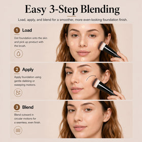 M J JOMAY brush buffing powder foundation for even, natural-looking coverage