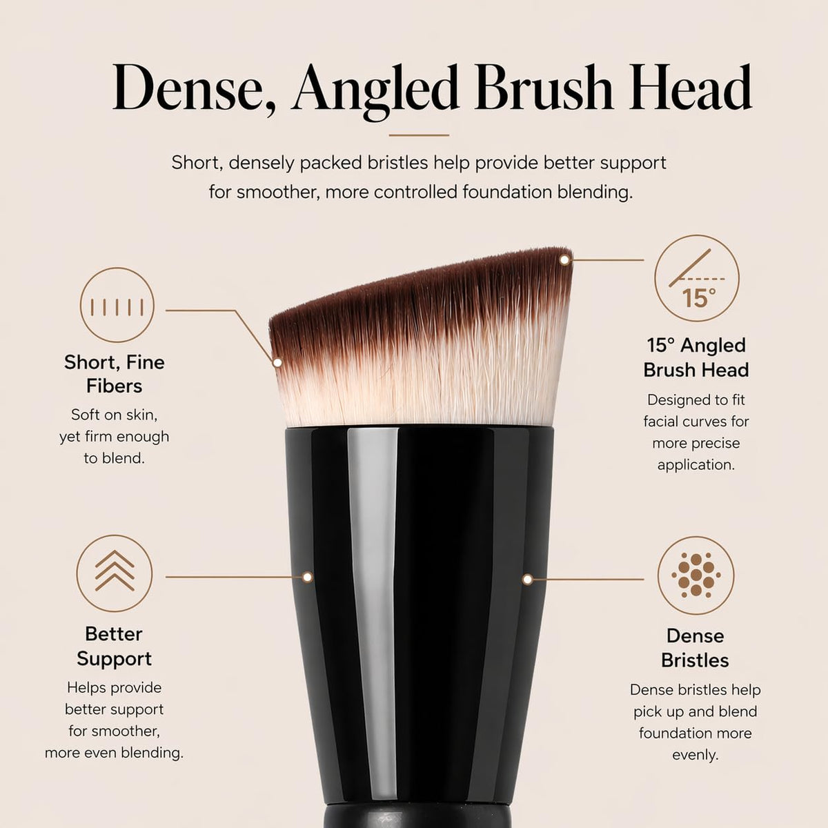 M J JOMAY close-up of soft synthetic bristles highlighting gentle texture and even application