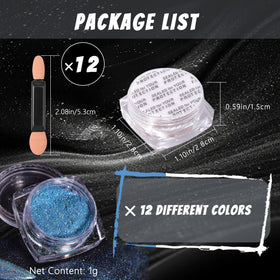 MKNZOME nail swatch showing black-blue chrome effect with high-shine mirror finish